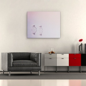 Tablou canvas - Serenitate 3, Kuweit, Animale, Flamingo, Pasari, Litoral, 60 x 75 cm - Img 2