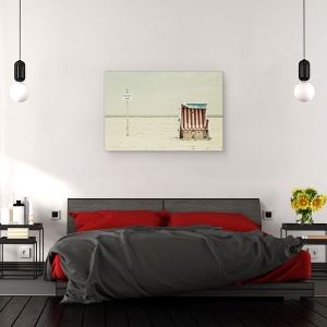 Tablou canvas - Sezlong, Scaun De Plaja, Soare, Nisip, 80 x 120 cm - Img 3