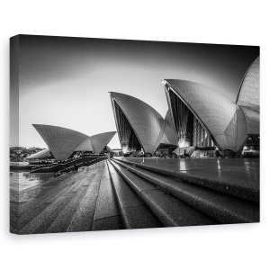 Tablou canvas - Siluete, Alb-Negru, Sydney, Australia, Opera, Opera, 60 x 90 cm