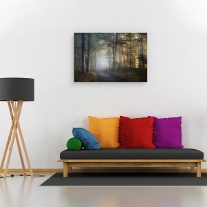 Tablou canvas - Simfonia Toamnei, Padure, Peisaj, Ceata, 40 x 60 cm - Img 2