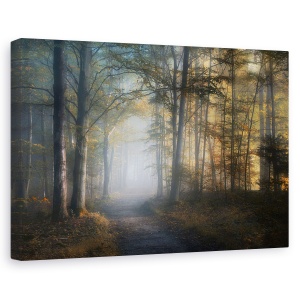 Tablou canvas - Simfonia Toamnei, Padure, Peisaj, Ceata, 60 x 90 cm