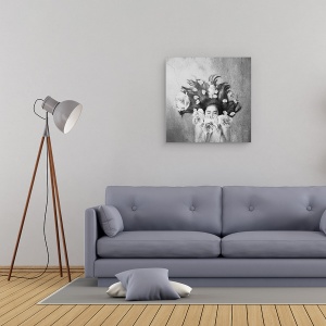 Tablou canvas - Somn, Par, Flori, Portret, Crapa, 90 x 90 cm - Img 2