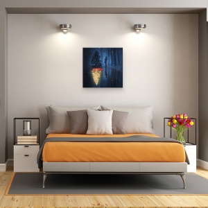 Tablou canvas - Speranta Craciunului, Noapte, Reflectie, 60 x 60 cm - Img 3