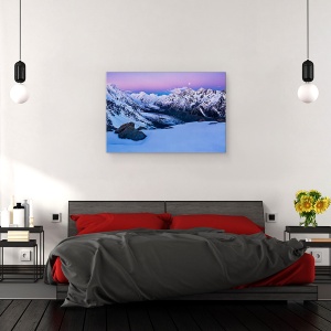 Tablou canvas - Stare de Liniste, Ghetari, Luna, Munti, Zapada, Cer, 40 x 60 cm - Img 3