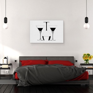 Tablou canvas - Sticla, Abstract, Alb-Negru, Contrast, Punct, 60 x 90 cm - Img 3