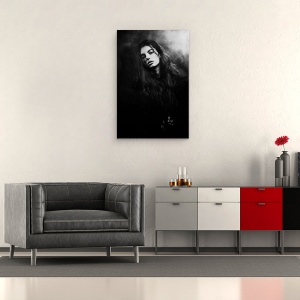 Tablou canvas - Studio, Monocrom, Studio, Fata, Intuneric, Fum, 60 x 90 cm - Img 2