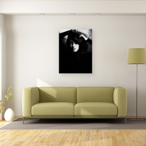 Tablou canvas - Studio, Monocrom, Studio, Fata, Intuneric, Fum, 75 x 100 cm - Img 2