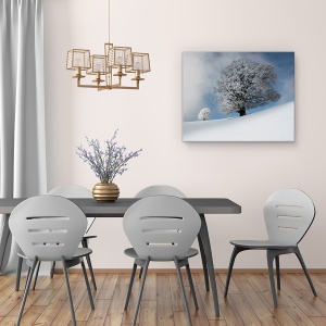 Tablou canvas - Sunt Cel Mai Frumos, Iarna, Copac, Peisaj, Zapada, Padure, 60 x 75 cm - Img 4