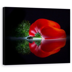 Tablou canvas - Taiat, Paprika, Alimente, Arta, Reflectie, Rosu, 60 x 75 cm