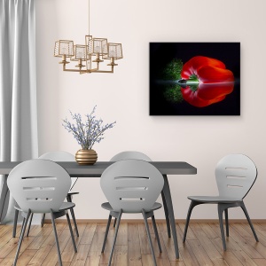 Tablou canvas - Taiat, Paprika, Alimente, Arta, Reflectie, Rosu, 60 x 75 cm - Img 4
