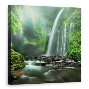 Tablou Canvas - Tiu Kelep, Senaru, Lombok, Indonezia, Cascada, Verde, 60 x 60 cm