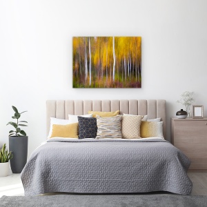 Tablou canvas - Toamna Abstracta, Copaci, Padure, 50 x 70 cm - Img 3