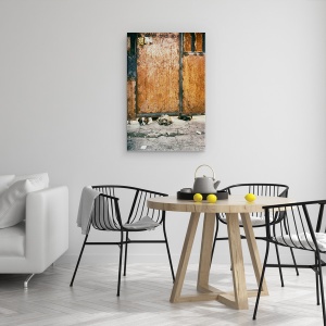 Tablou canvas - Trei Caini Tristi, Caini, Strada, Usa, Rugina, In Aer Liber, 60 x 90 cm - Img 3