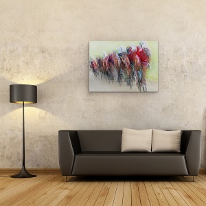 Tablou canvas - Trenul, Blurat, Incetosat, Actiune, Bicicleta, Bicicleta, 75 x 100 cm - Img 2