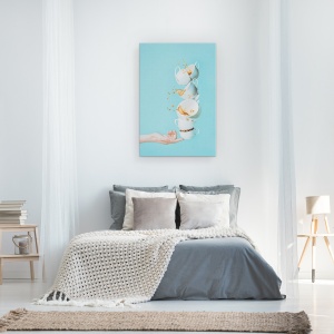 Tablou canvas - Trezire, Echilibru, Deget, Mana, Cafea, Cana, 60 x 90 cm - Img 3