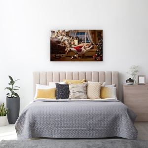 Tablou canvas - Uite, Mami, Ingeri, Caine, Sarbatori Fericite, Craciun, Ingeras, 50 x 80 cm - Img 3