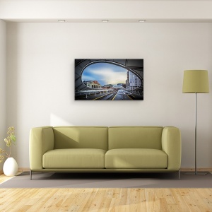 Tablou canvas - Union Station Denver - Apus De Soare Lent, Arhitectura, Uniune, Statie, Gara, Cale Ferata, 50 x 80 cm - Img 2