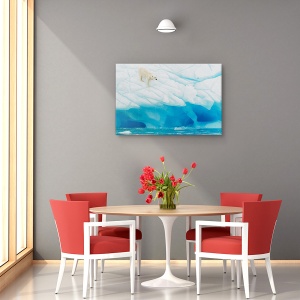 Tablou decorativ modern living cu urs polar pe canvas