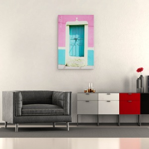 Tablou canvas - Usa San Miguel, Albastru, Roz, 80 x 120 cm - Img 2