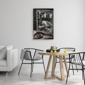 Tablou canvas - Valul Memoriei, Natura Moarta, Oglinda, Palarie, Vechi, Uitat, 60 x 90 cm - Img 4