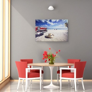 Tablou canvas - Varadero, Cuba, Palarie, Masina, Clasic, 40 x 60 cm - Img 4