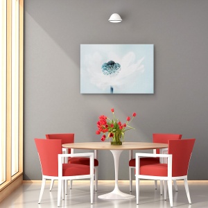 Tablou canvas - Vata pe bat, Natura moarta, Flori, Turcoaz, Abstract, 80 x 120 cm - Img 4