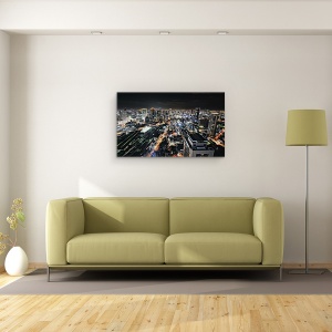 Tablou canvas - Vedere Nocturna In Osaka, Noapte, Peisaj Urban, Neon, Japonia, 50 x 80 cm - Img 2
