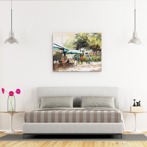 Tablou canvas - Viata De Oras, Paris, Oameni, Viata Sociala, Pictura, 40 x 50 cm - Img 3