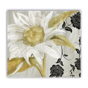 Tablou Canvas - Vintage, Floral, Alb, 60 x 60 cm