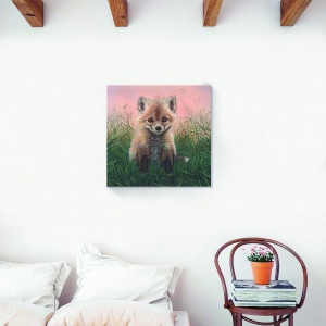 Tablou decorativ modern living cu vulpe pe canvas 60x60 cm