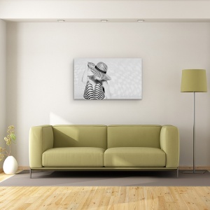 Tablou Canvas - Zig The Zag, Palarie, Portret, Model, Trup, Linii, 50 x 80 cm - Img 2