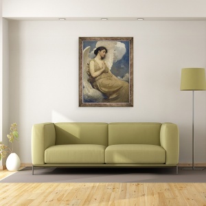 Tablou inramat - Abbott Handerson Thayer - Figurina cu aripi, 60 x 80 cm - Img 2