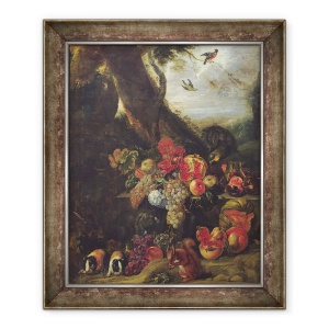 Tablou inramat - Abraham Brueghel - Fructe si animale, 50 x 60 cm