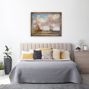 Tablou inramat - Adolf Vollmer - Marea Calma, 70 x 90 cm - Img 3