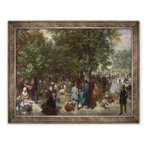 Tablou inramat - Adolph Friedrich Erdmann von Menzel - Dupa-amiaza in Gradinile Tuileries, 70 x 90 cm