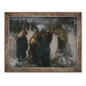 Tablou inramat - Adolph Friedrich Erdmann von Menzel - Vorbirea inainte de batalia de la Leuthen, 60 x 80 cm