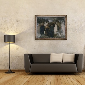 Tablou inramat - Adolph Friedrich Erdmann von Menzel - Vorbirea inainte de batalia de la Leuthen, 70 x 90 cm - Img 2