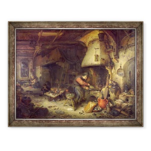 Tablou inramat - Adriaen Jansz. van Ostade - Un Alchimist, 70 x 90 cm