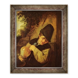 Tablou inramat - Adriaen Jansz. van Ostade - Un taran care detine o ulcior si o pipa, 50 x 60 cm