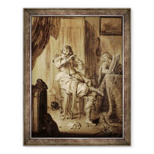 Tablou inramat - Adriaen Pietersz van de Venne - Un Gentleman la toaleta lui, 60 x 80 cm