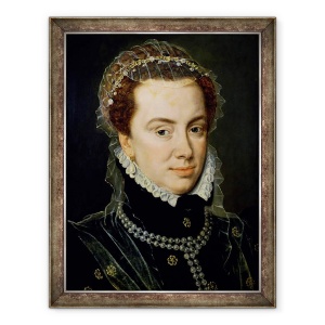 Tablou inramat - Adriaen Thomasz Key - Margareta de Parma 1522-86, regent al tarilor de Jos, fiica nelegitima a imparatului Carol al V-lea 1500-58, 60 x 80 cm