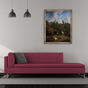 Tablou inramat - Adriaen van de Velde - Cabana, 50 x 60 cm - Img 2