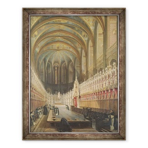 Tablou inramat - Adrien Dauzats - Interiorul Catedralei Albi, 70 x 90 cm