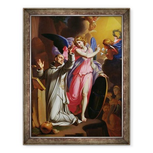Tablou inramat - Adrien Sacquespee - Sfantul Bruno la rugaciune, 60 x 80 cm