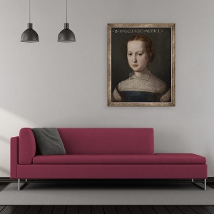 Tablou inramat - Agnolo di Cosimo Bronzino - Isabella de Medici, 50 x 60 cm - Img 2