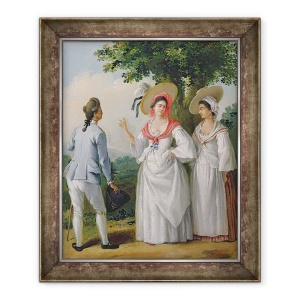 Tablou inramat - Agostino Brunias - Free West Indian Creoles in rochie eleganta, 50 x 60 cm