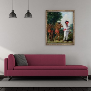 Tablou inramat - Agostino Brunias - Vest indian om de culoare, regia doua femei Carib cu un copil, 50 x 60 cm - Img 2