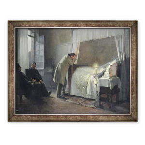 Tablou inramat - Albert-Auguste Fourie - Patul de moarte al doamnei Bovary, 70 x 90 cm