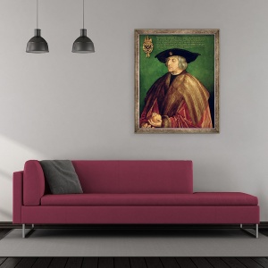 Tablou inramat - Albrecht Durer - imparatul Maximilian I, 50 x 60 cm - Img 2
