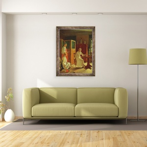 Tablou inramat - Aleksei Gavrilovich Venetsianov - Dimineata Doamnei Conacului, 60 x 80 cm - Img 2